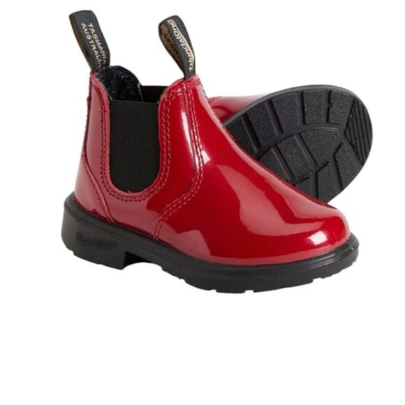 Blundstone Girls 2255 Chelsea Boots Patent Leather Water Proof Red Size 3 4T - Picture 1 of 6